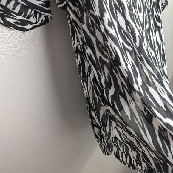 Cacique Swim Lane Bryant black & white tie dye Ikat sheer coverup tunic 2X 18/20 - Picture 5 of 6